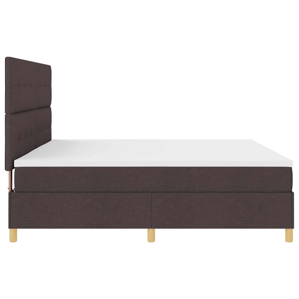 Boxspringbett mit Matratze Dunkelbraun 200 x 200 cm Stoff