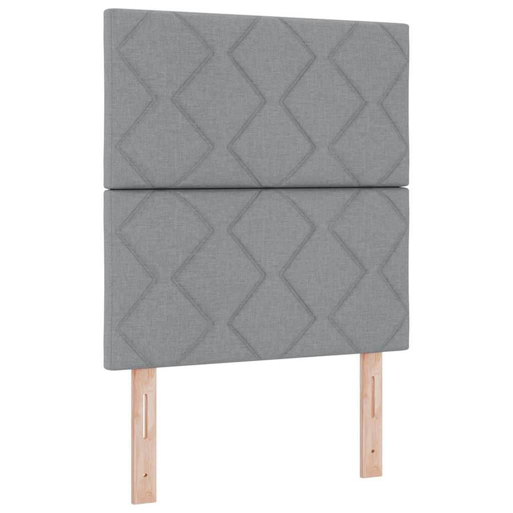 Boxspringbett mit Matratze Hellgrau 80 x 200 cm Stoff