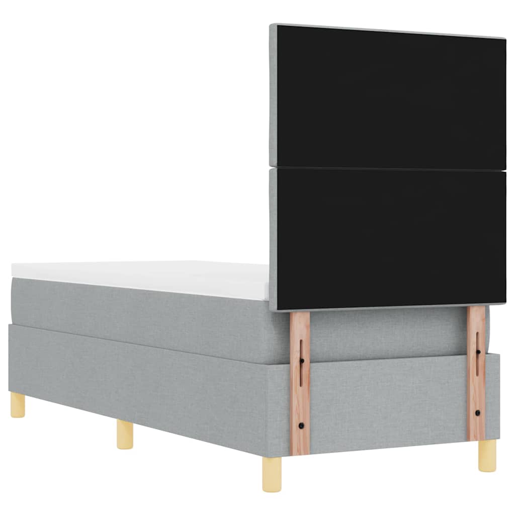 Boxspringbett mit Matratze Hellgrau 80 x 200 cm Stoff