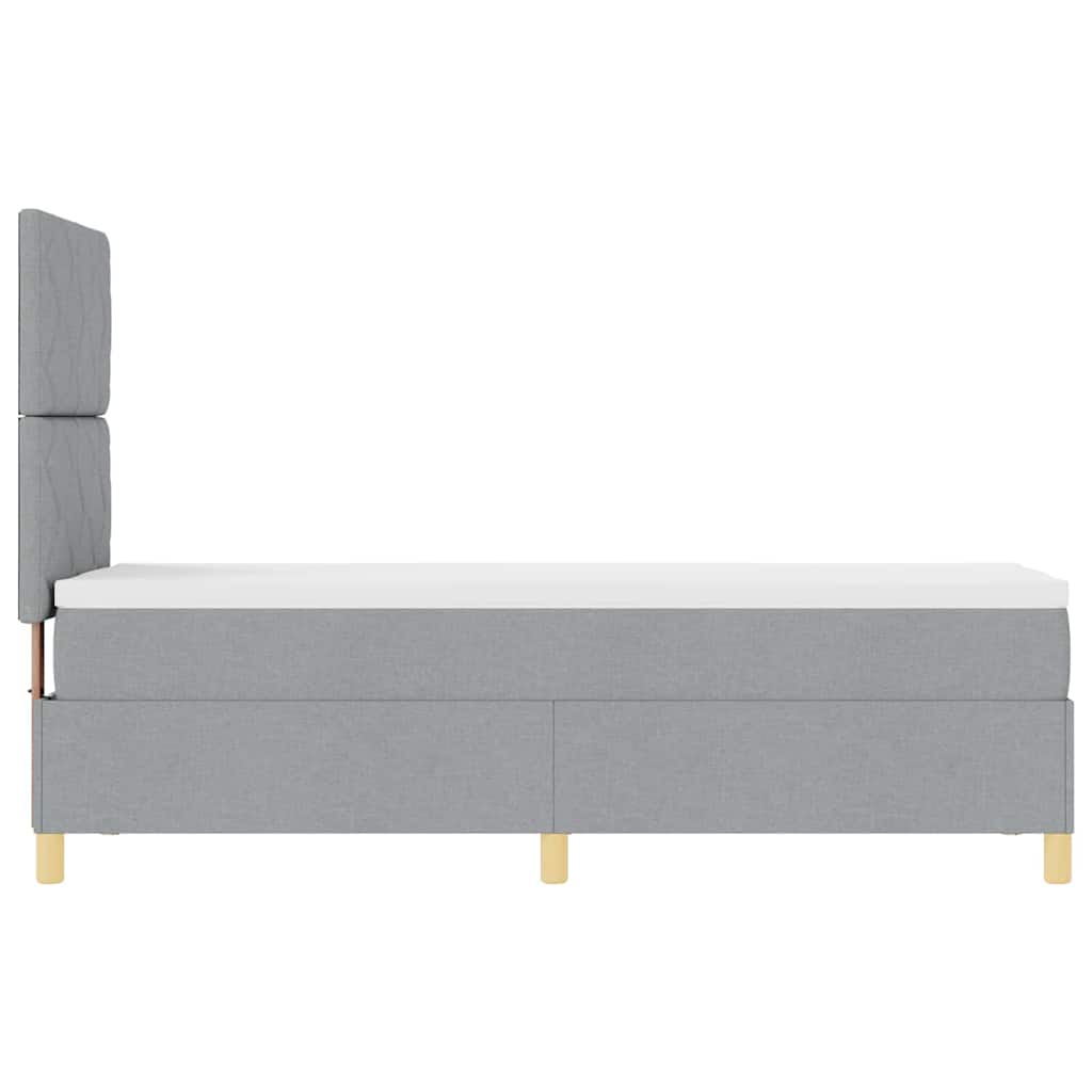 Boxspringbett mit Matratze Hellgrau 80 x 200 cm Stoff