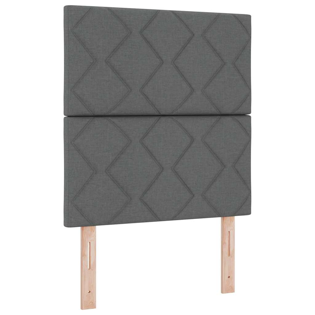 Boxspringbett mit Matratze Dunkelgrau 80 x 200 cm Stoff