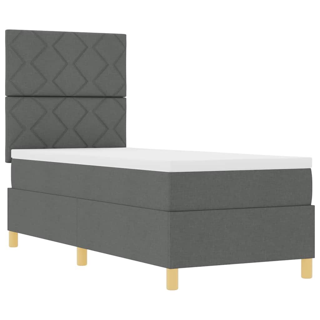 Boxspringbett mit Matratze Dunkelgrau 80 x 200 cm Stoff