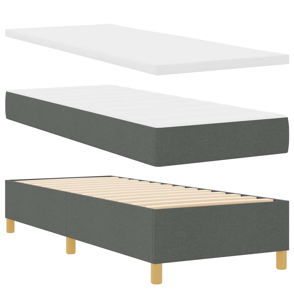 Boxspringbett mit Matratze Dunkelgrau 80 x 200 cm Stoff