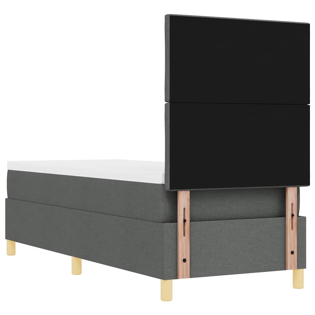 Boxspringbett mit Matratze Dunkelgrau 80 x 200 cm Stoff