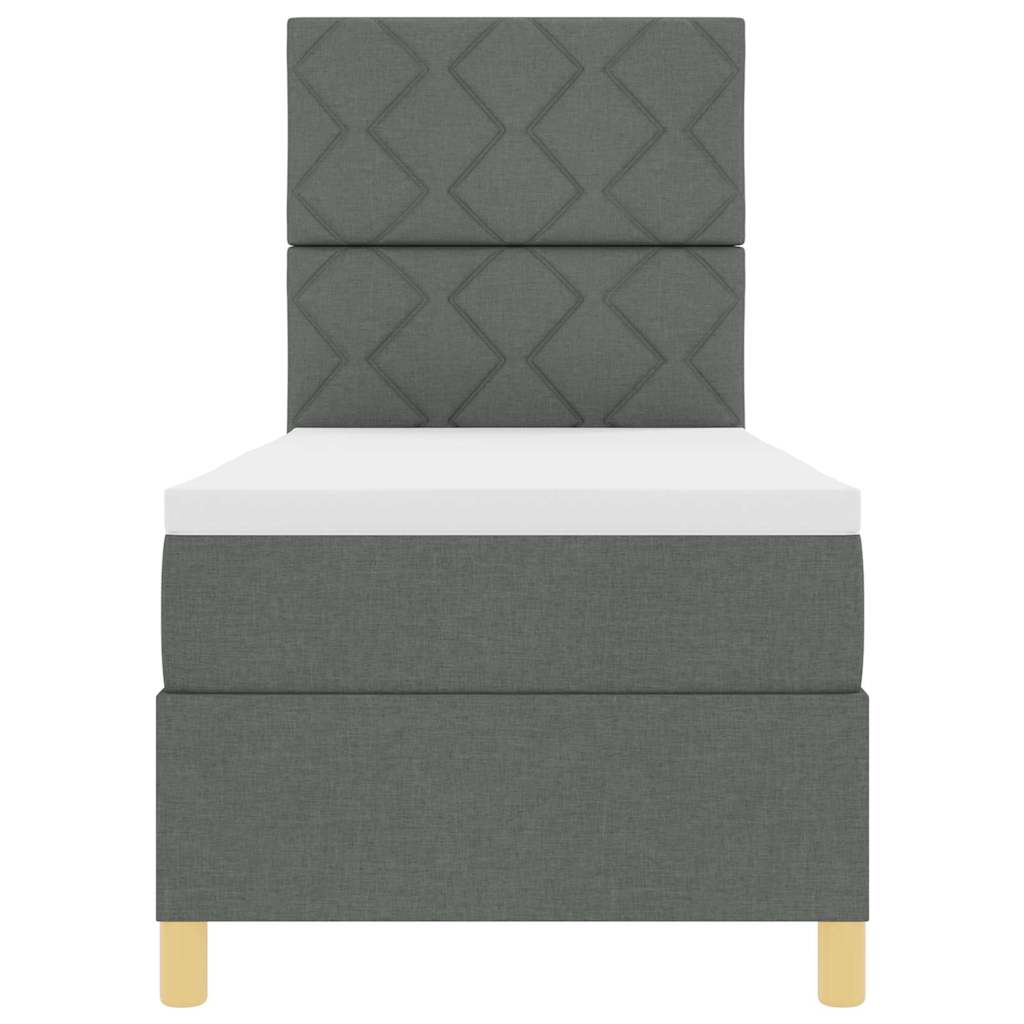 Boxspringbett mit Matratze Dunkelgrau 80 x 200 cm Stoff