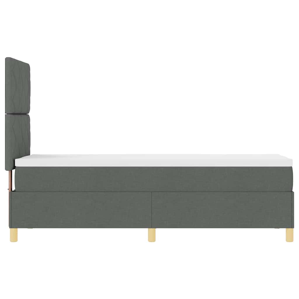 Boxspringbett mit Matratze Dunkelgrau 80 x 200 cm Stoff