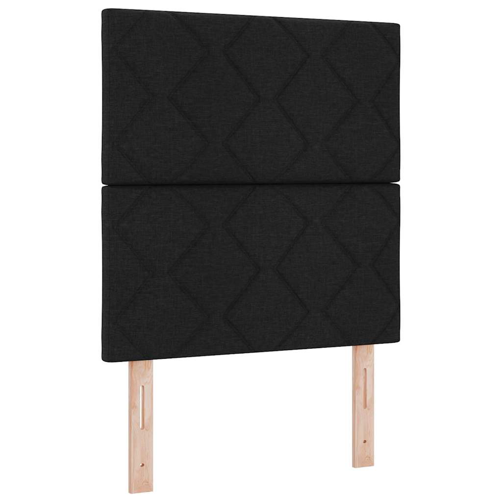 Boxspringbett mit Matratze Schwarz 80 x 200 cm Stoff