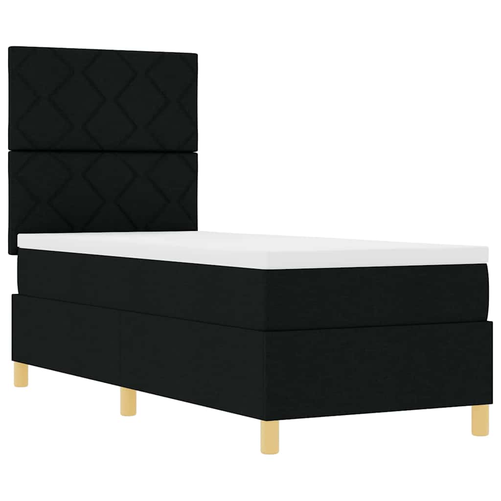 Boxspringbett mit Matratze Schwarz 80 x 200 cm Stoff