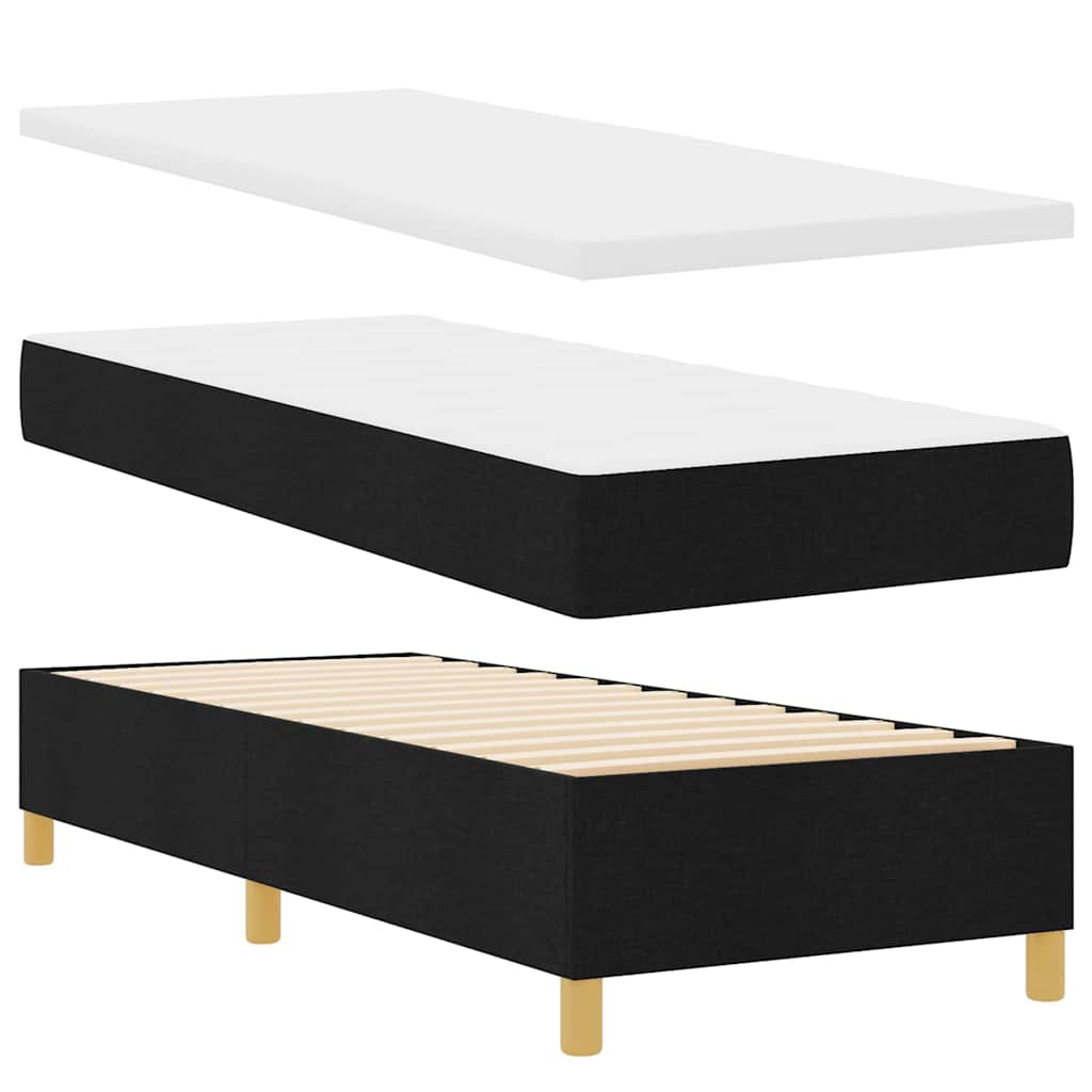 Boxspringbett mit Matratze Schwarz 80 x 200 cm Stoff
