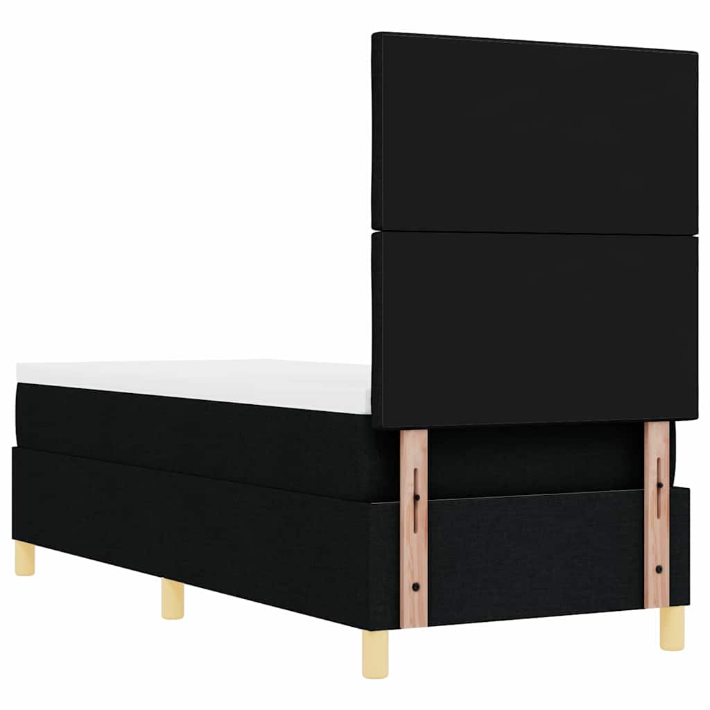 Boxspringbett mit Matratze Schwarz 80 x 200 cm Stoff