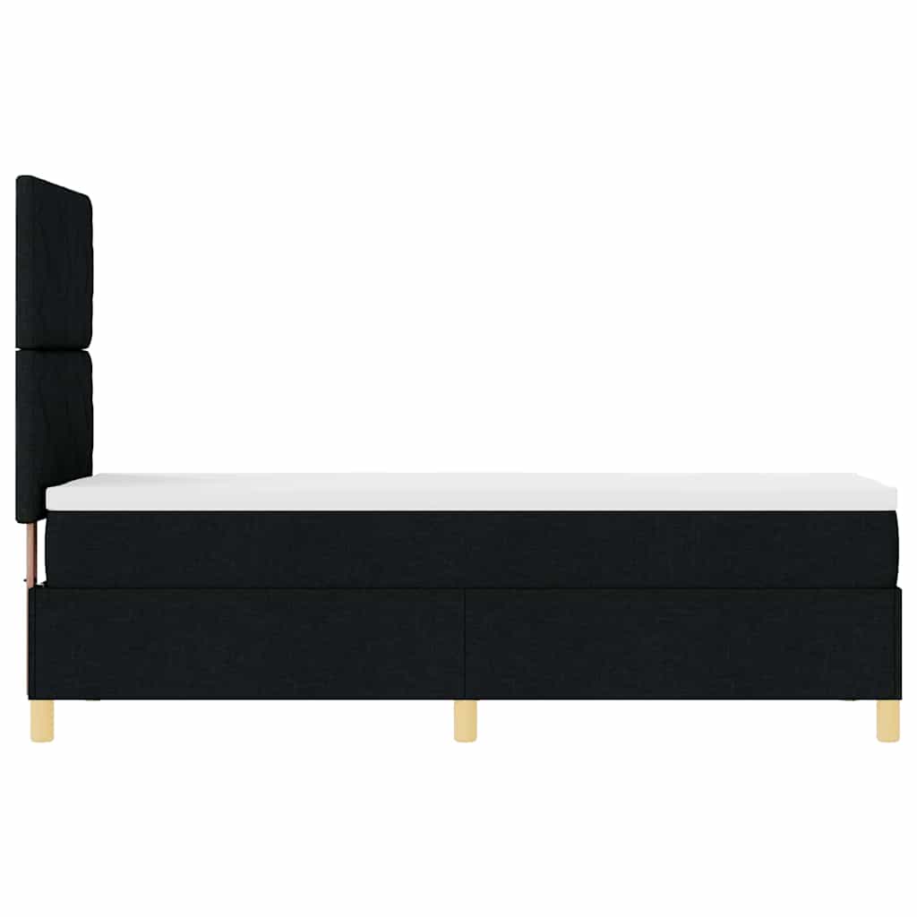 Boxspringbett mit Matratze Schwarz 80 x 200 cm Stoff