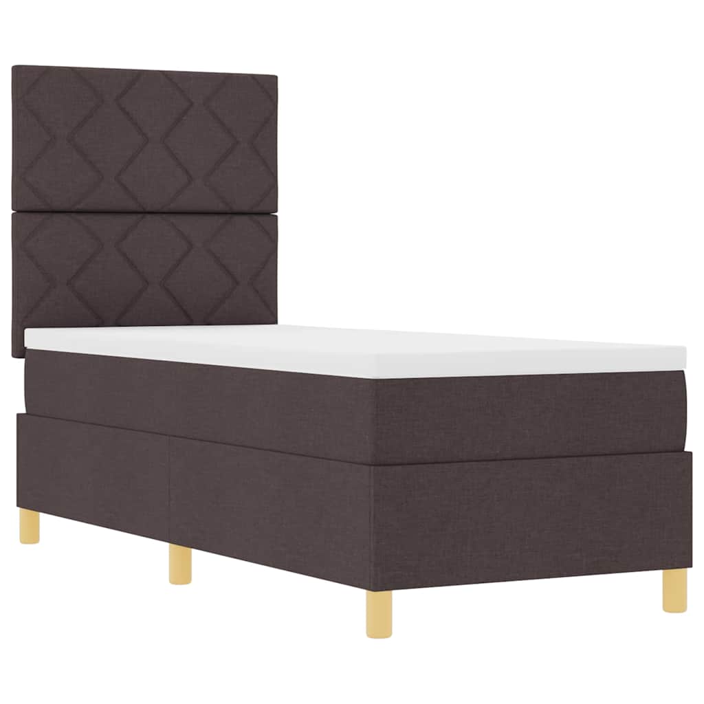 Boxspringbett mit Matratze Dunkelbraun 80 x 200 cm Stoff