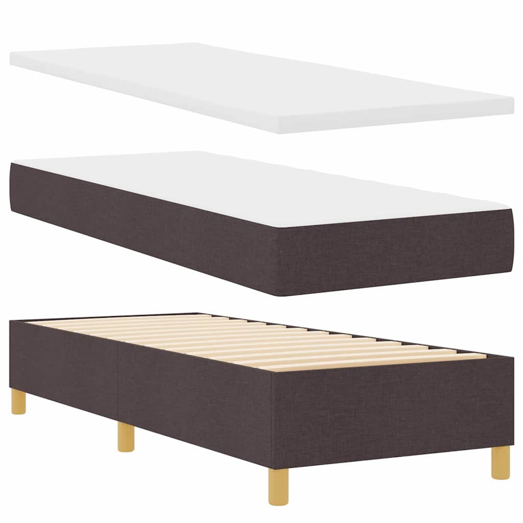 Boxspringbett mit Matratze Dunkelbraun 80 x 200 cm Stoff
