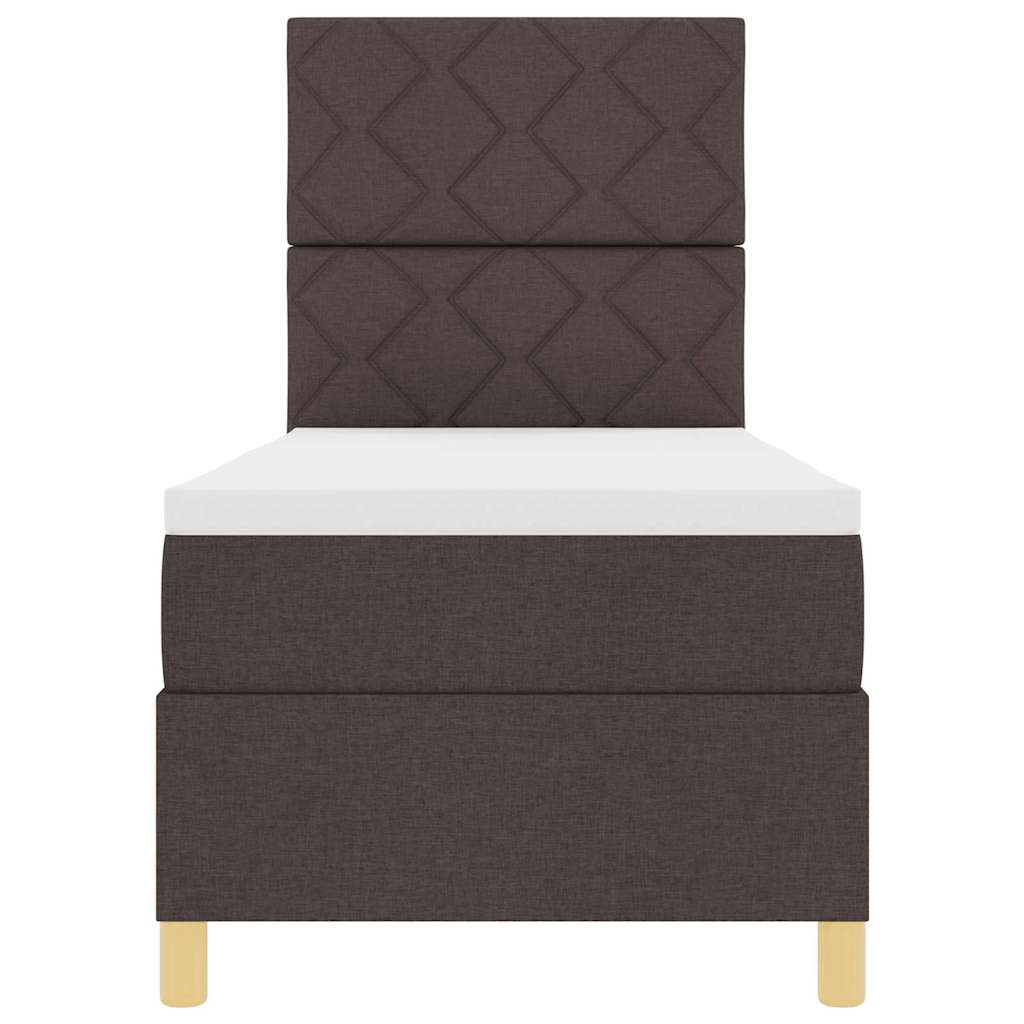 Boxspringbett mit Matratze Dunkelbraun 80 x 200 cm Stoff