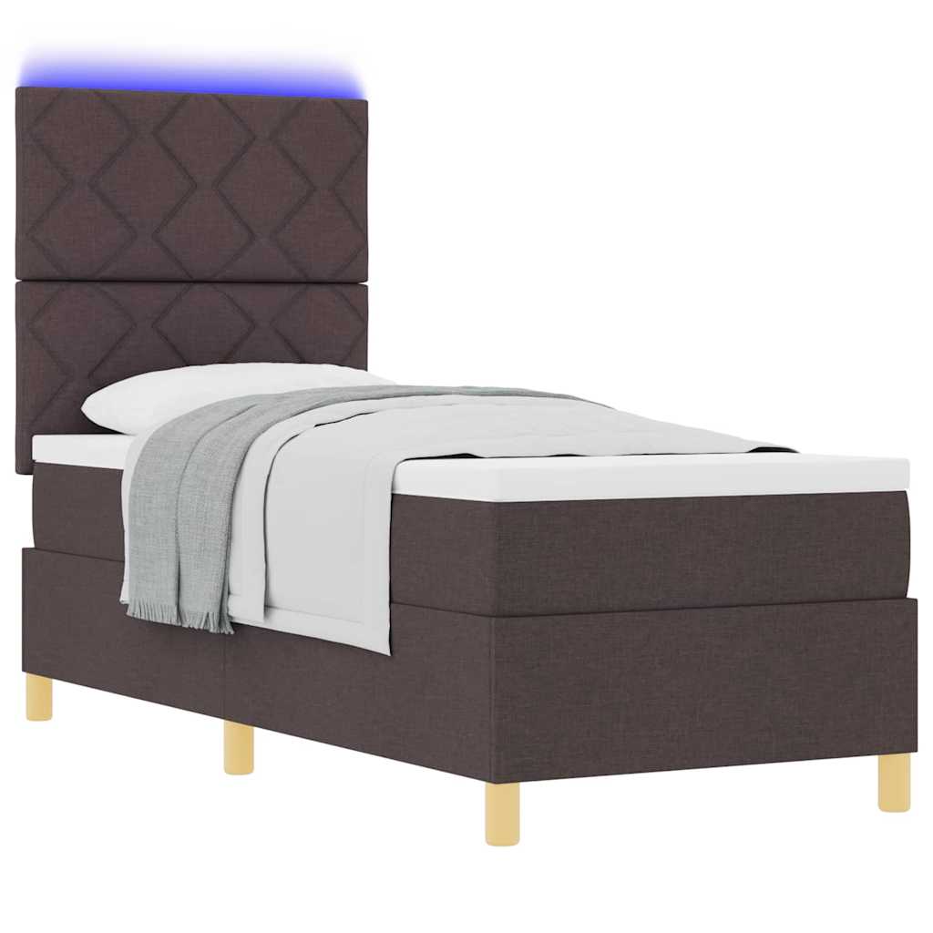 Boxspringbett mit Matratze Dunkelbraun 80 x 200 cm Stoff