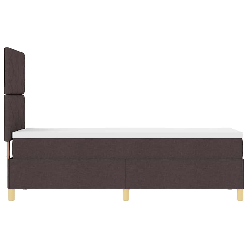 Boxspringbett mit Matratze Dunkelbraun 80 x 200 cm Stoff