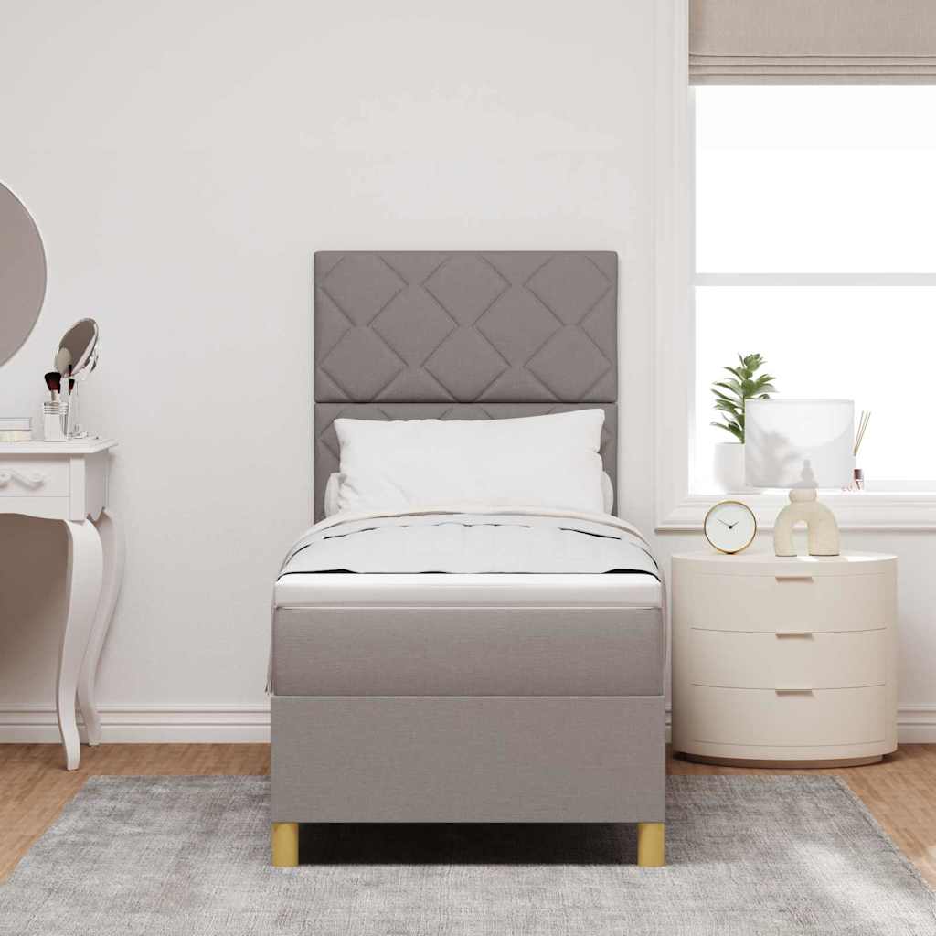 Boxspringbett mit Matratze mit Kopfteil Taupe 80 x 200 cm Stoff