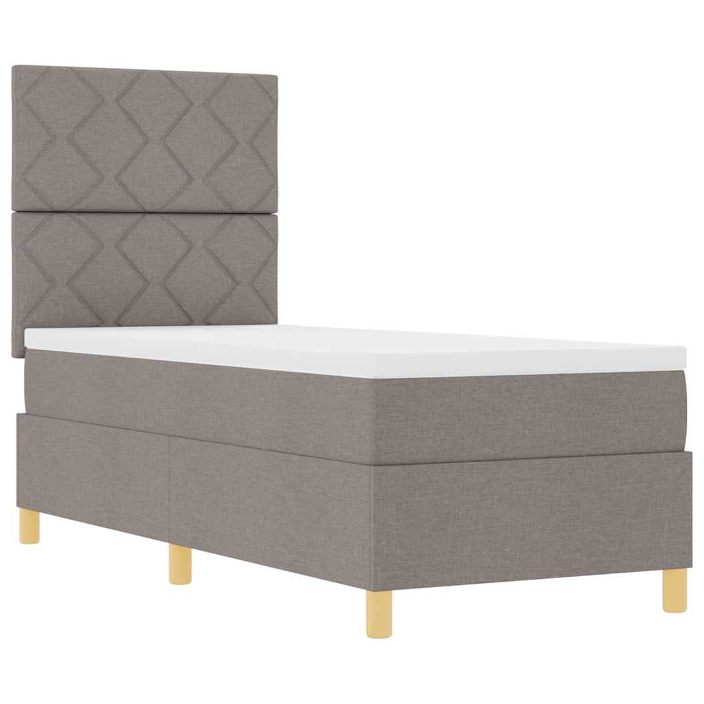 Boxspringbett mit Matratze mit Kopfteil Taupe 80 x 200 cm Stoff