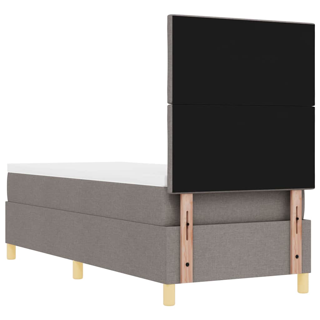 Boxspringbett mit Matratze mit Kopfteil Taupe 80 x 200 cm Stoff