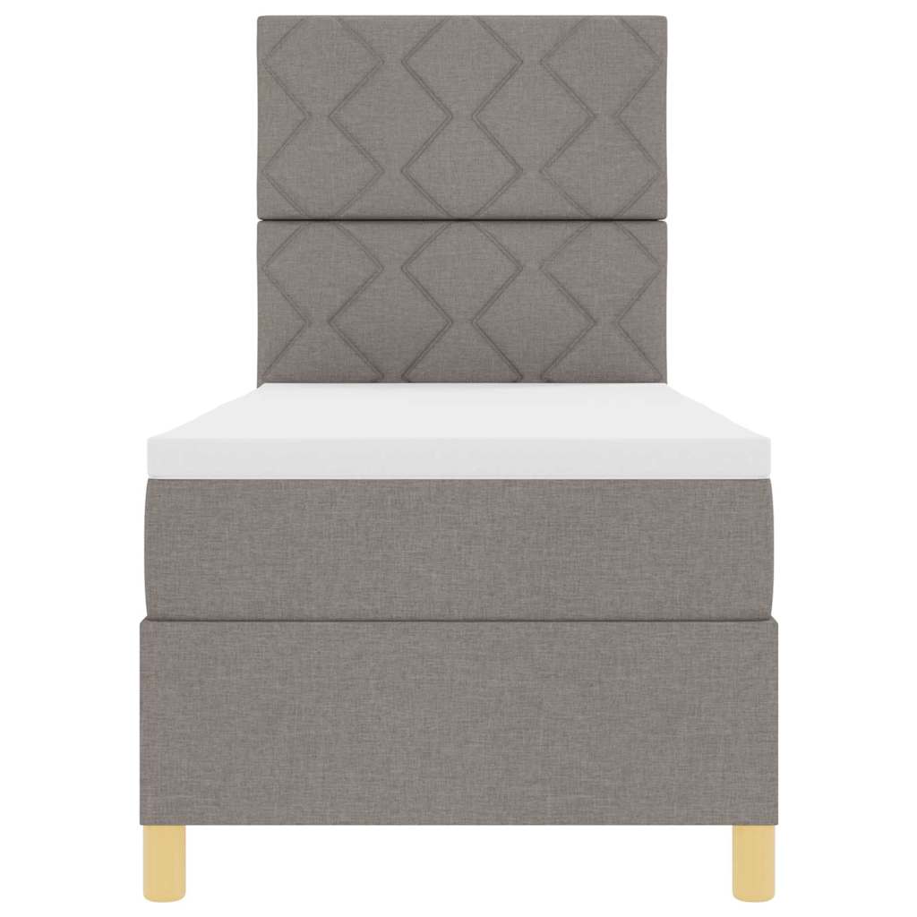 Boxspringbett mit Matratze mit Kopfteil Taupe 80 x 200 cm Stoff
