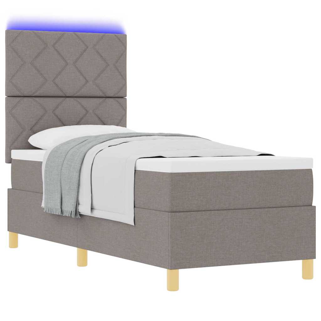 Boxspringbett mit Matratze mit Kopfteil Taupe 80 x 200 cm Stoff