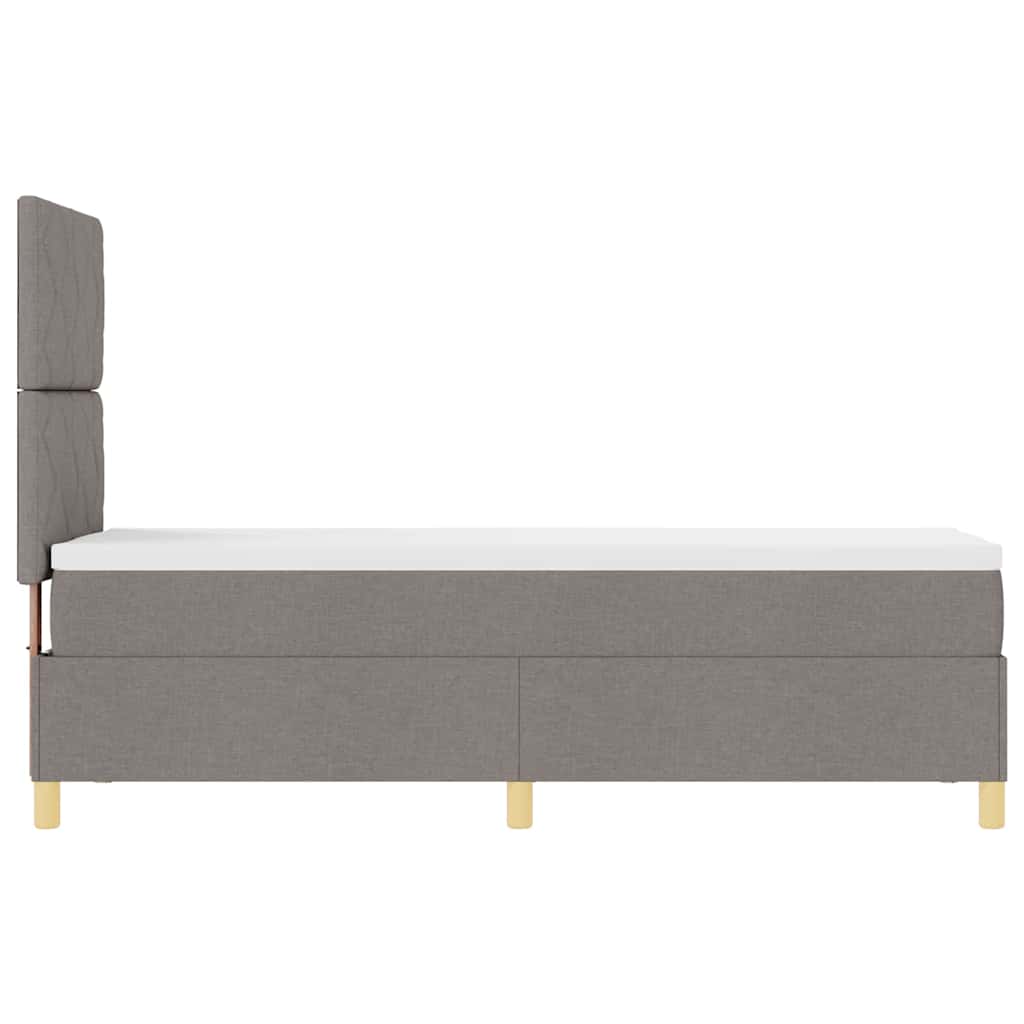 Boxspringbett mit Matratze mit Kopfteil Taupe 80 x 200 cm Stoff
