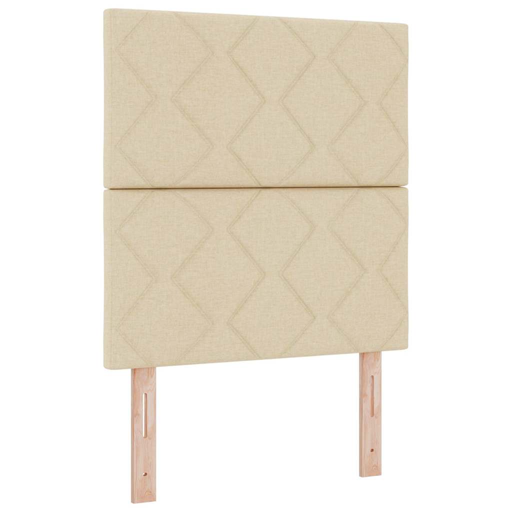Boxspringbett mit Matratze mit Kopfteil Creme 80 x 200 cm Stoff