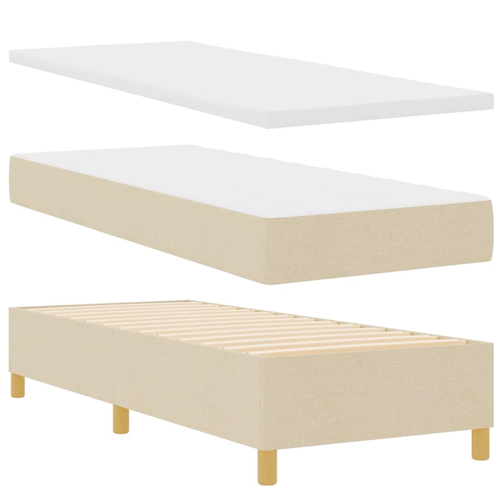 Boxspringbett mit Matratze mit Kopfteil Creme 80 x 200 cm Stoff