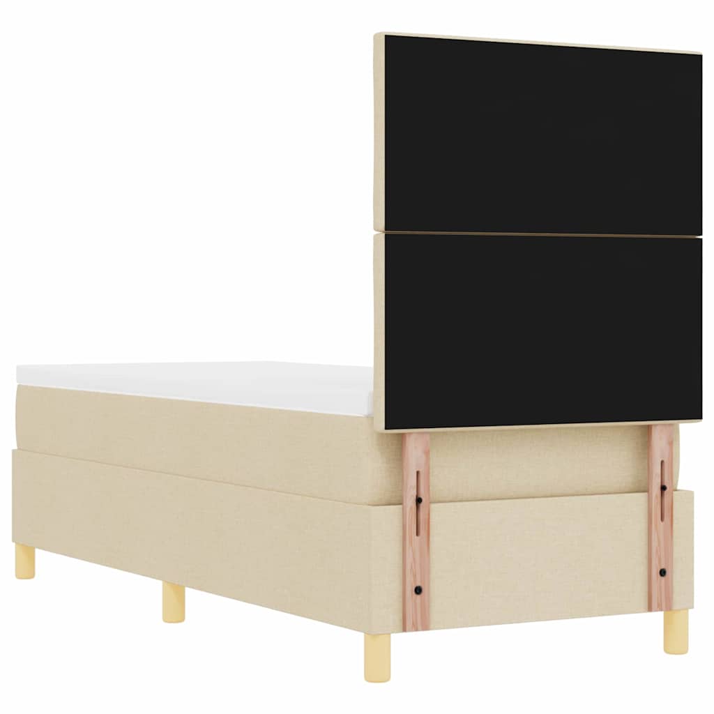 Boxspringbett mit Matratze mit Kopfteil Creme 80 x 200 cm Stoff