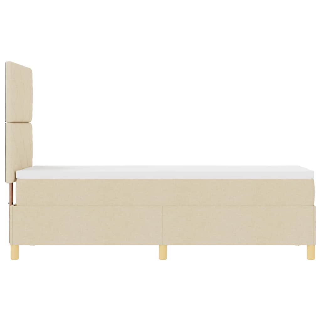 Boxspringbett mit Matratze mit Kopfteil Creme 80 x 200 cm Stoff
