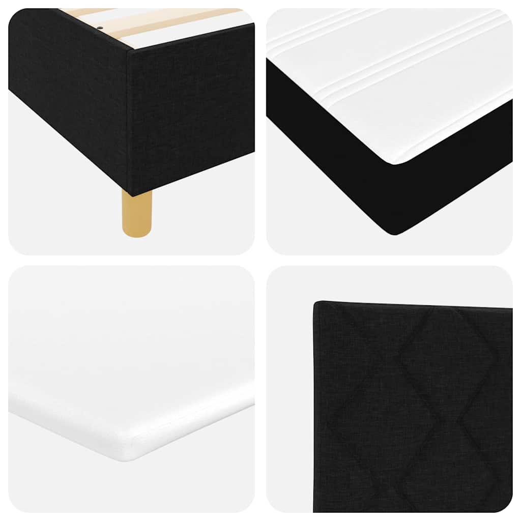 Boxspringbett mit Matratze Schwarz 90 x 190 cm Stoff