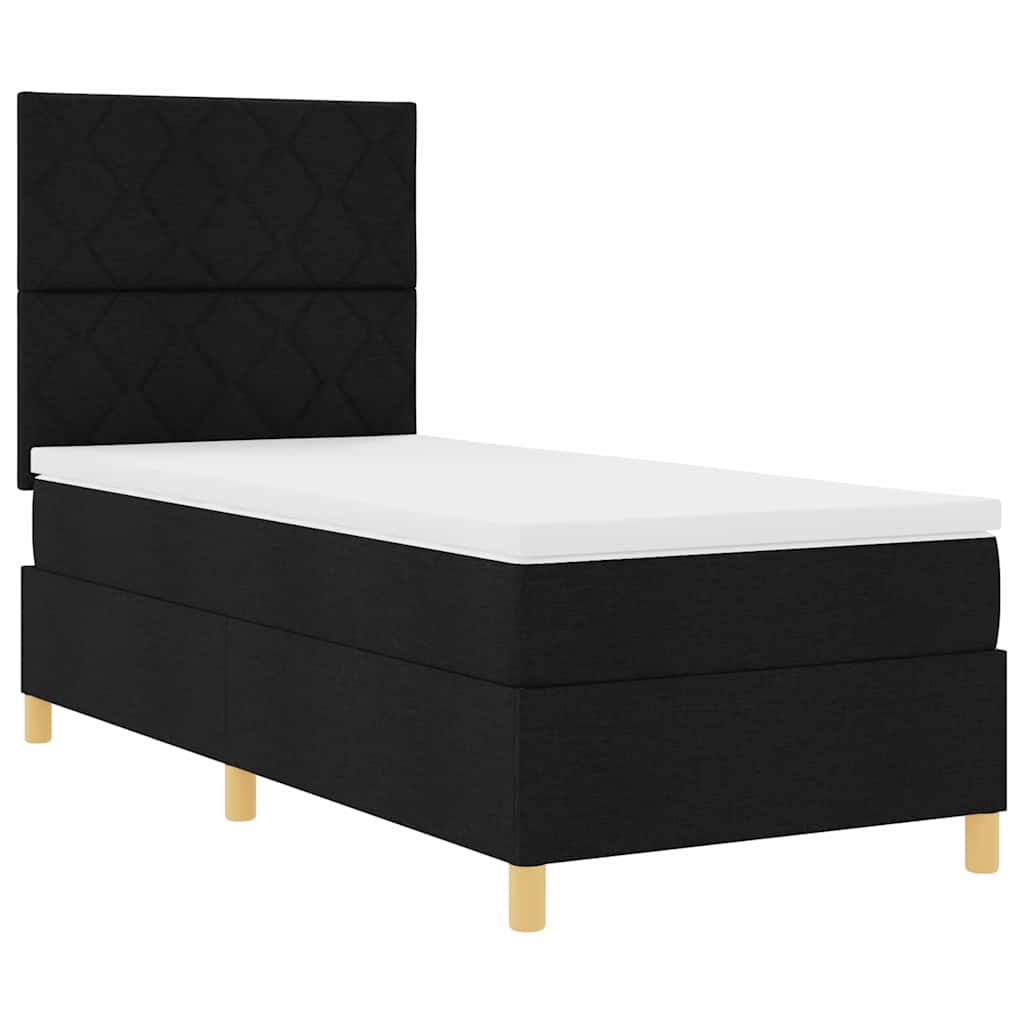 Boxspringbett mit Matratze Schwarz 90 x 190 cm Stoff