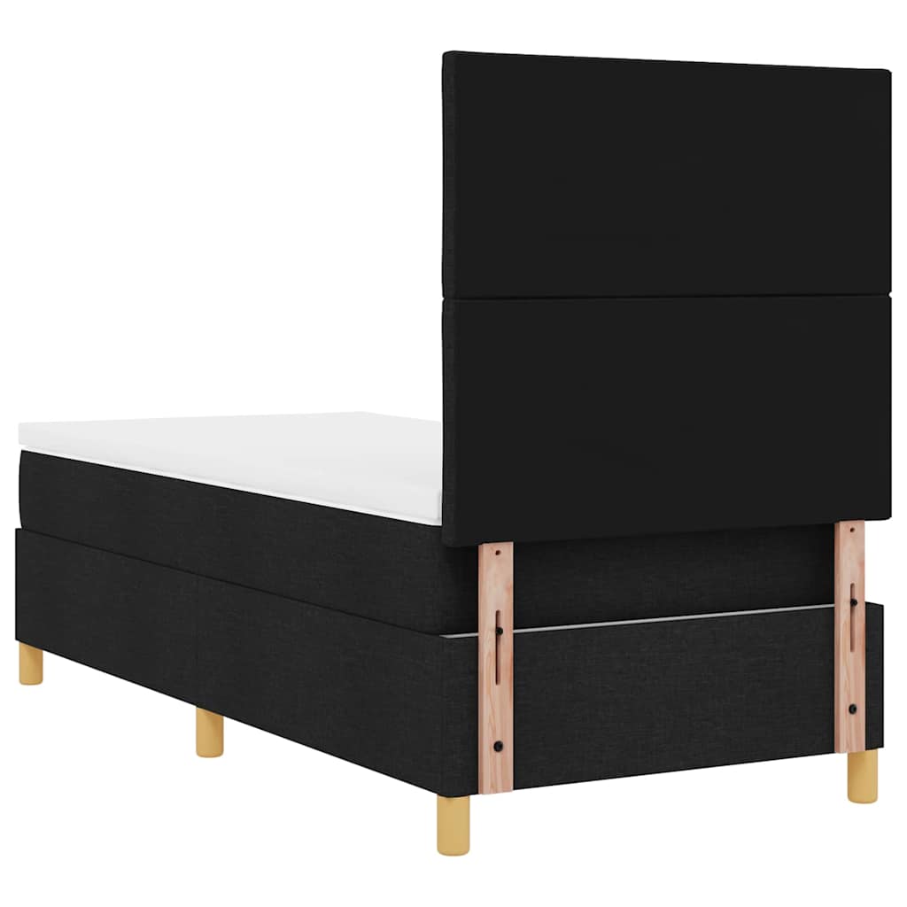 Boxspringbett mit Matratze Schwarz 90 x 190 cm Stoff