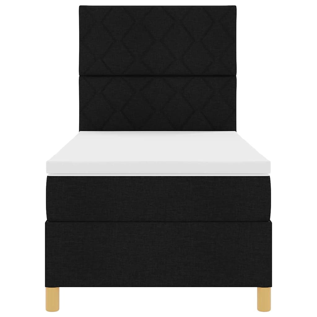 Boxspringbett mit Matratze Schwarz 90 x 190 cm Stoff