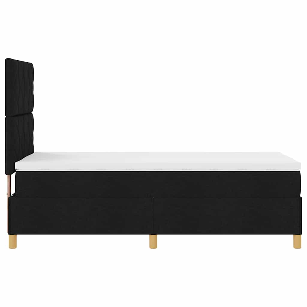 Boxspringbett mit Matratze Schwarz 90 x 190 cm Stoff