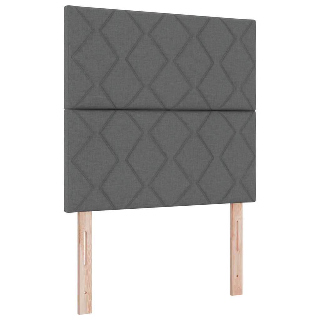 Boxspringbett mit Matratze Dunkelgrau 90 x 200 cm Stoff