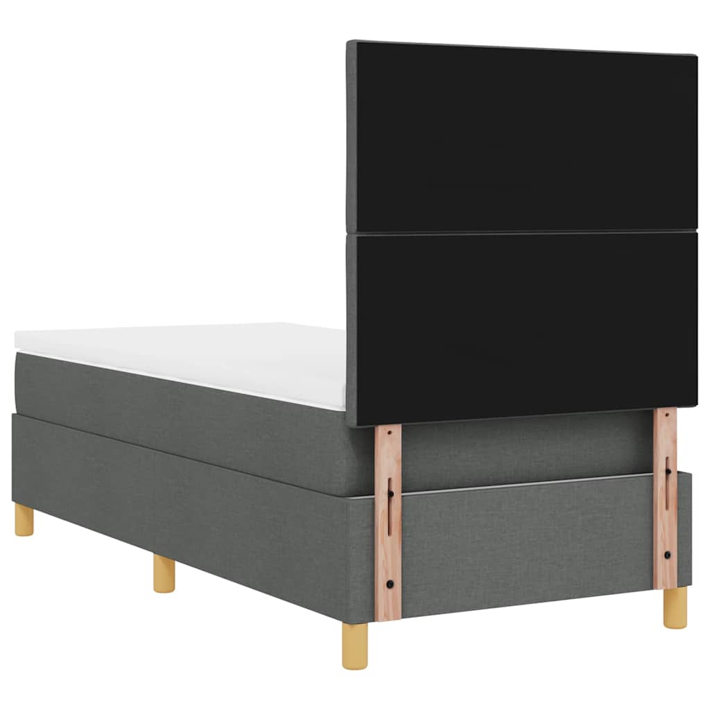 Boxspringbett mit Matratze Dunkelgrau 90 x 200 cm Stoff