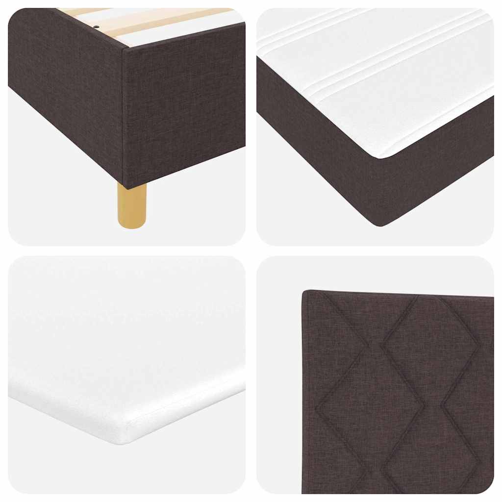 Boxspringbett mit Matratze Dunkelbraun 90 x 200 cm Stoff