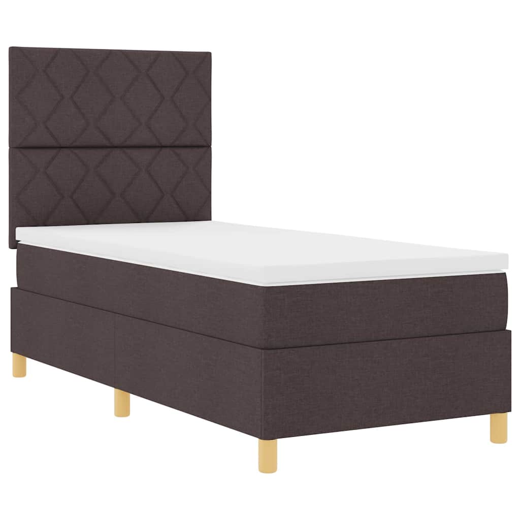 Boxspringbett mit Matratze Dunkelbraun 90 x 200 cm Stoff