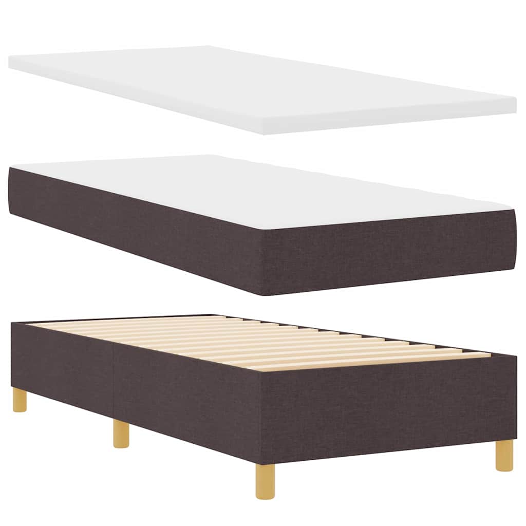 Boxspringbett mit Matratze Dunkelbraun 90 x 200 cm Stoff