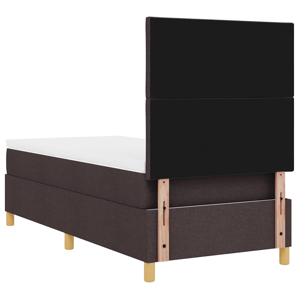 Boxspringbett mit Matratze Dunkelbraun 90 x 200 cm Stoff