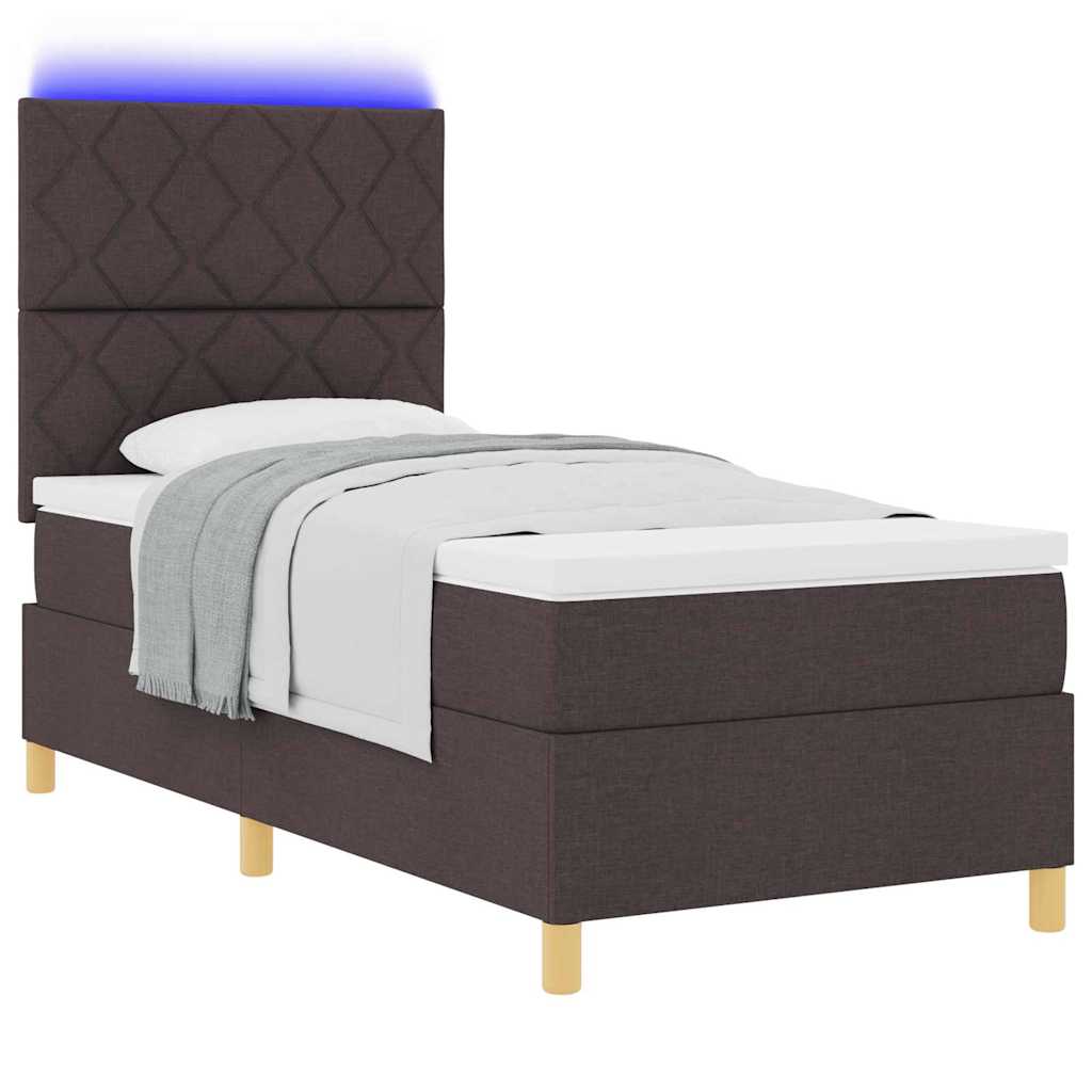 Boxspringbett mit Matratze Dunkelbraun 90 x 200 cm Stoff