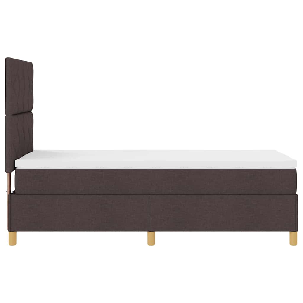 Boxspringbett mit Matratze Dunkelbraun 90 x 200 cm Stoff