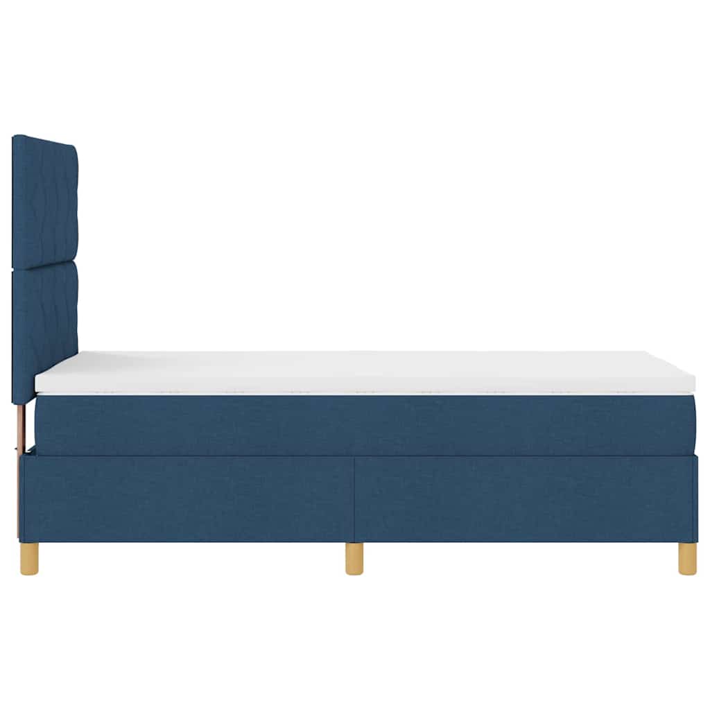 Boxspringbett mit Matratze mit Kopfteil Blau 90 x 200 cm Stoff