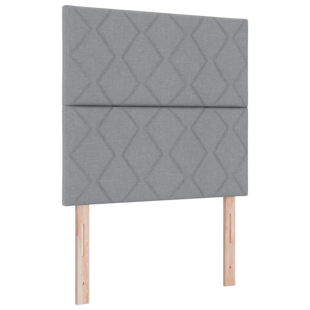 Boxspringbett mit Matratze Hellgrau 100 x 200 cm Stoff