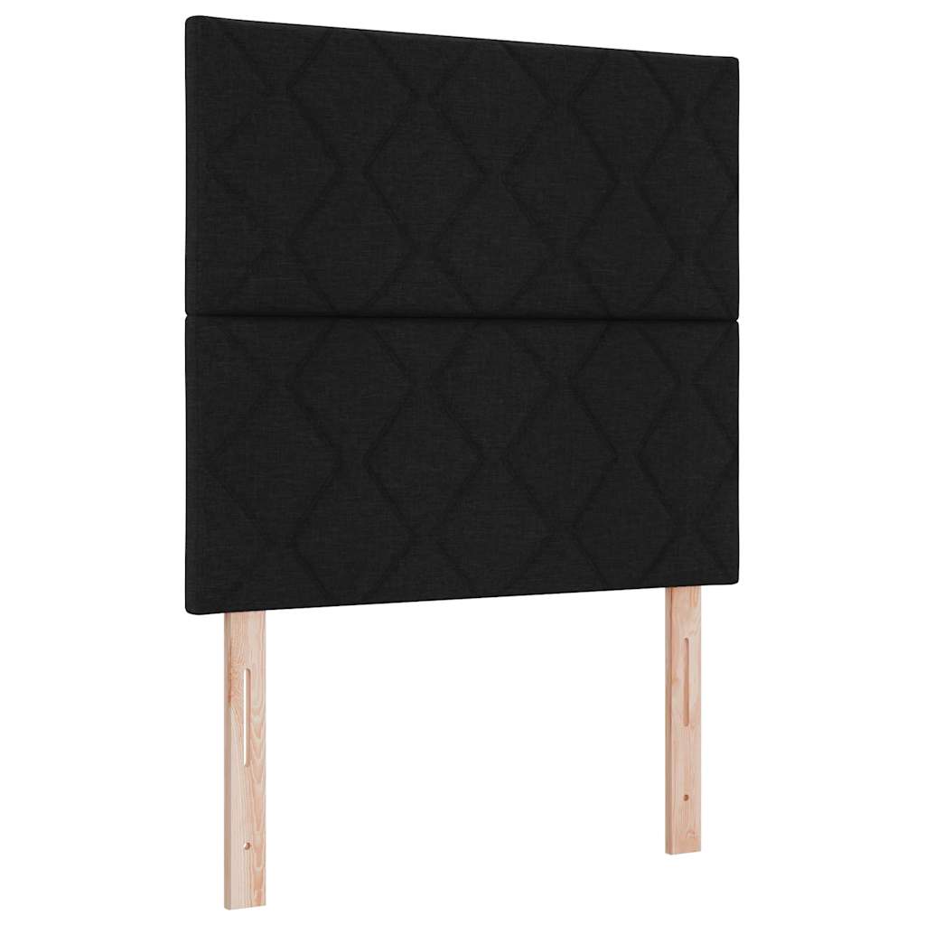 Boxspringbett mit Matratze Schwarz 100 x 200 cm Stoff