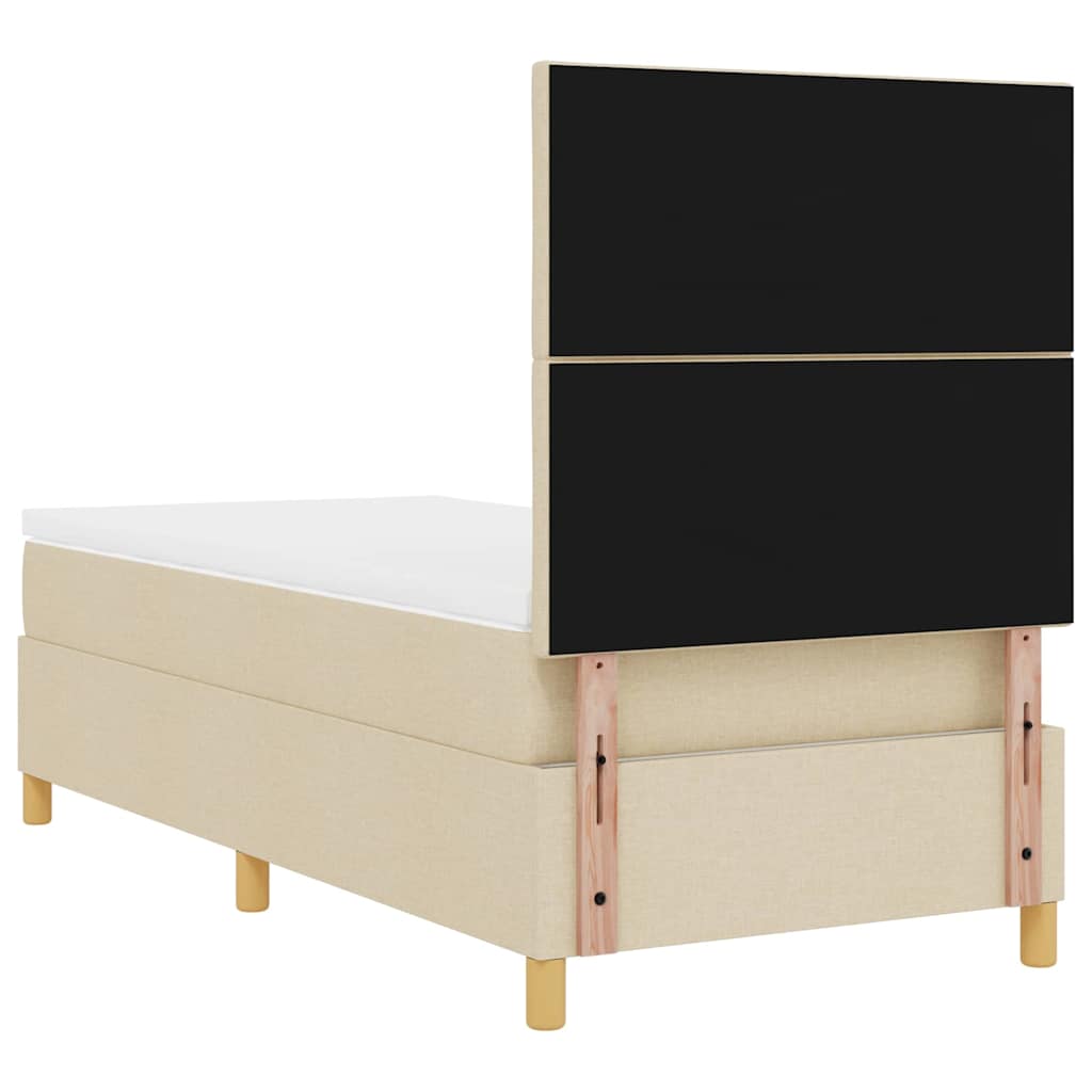 Boxspringbett mit Matratze Creme 100 x 200 cm Stoff