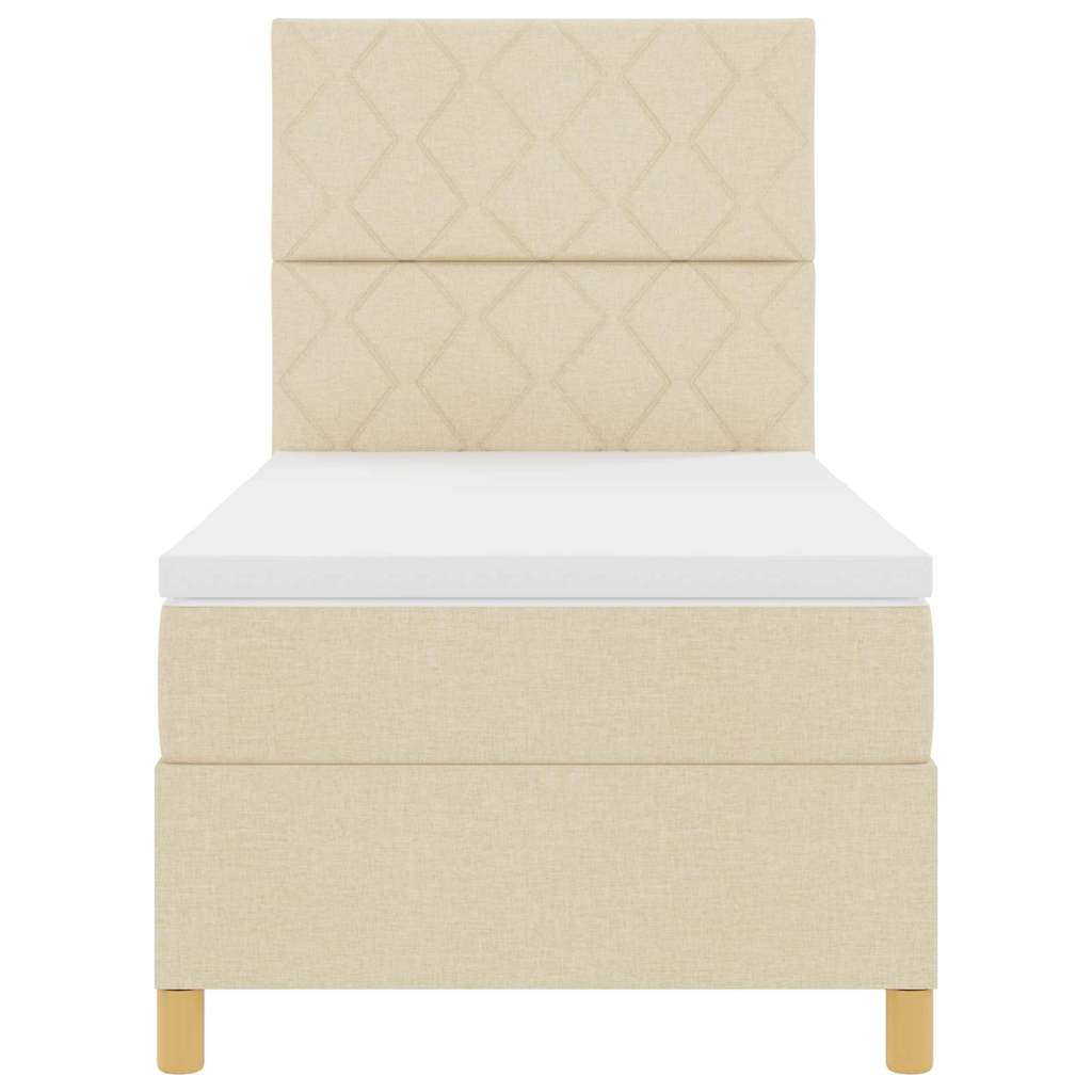 Boxspringbett mit Matratze Creme 100 x 200 cm Stoff
