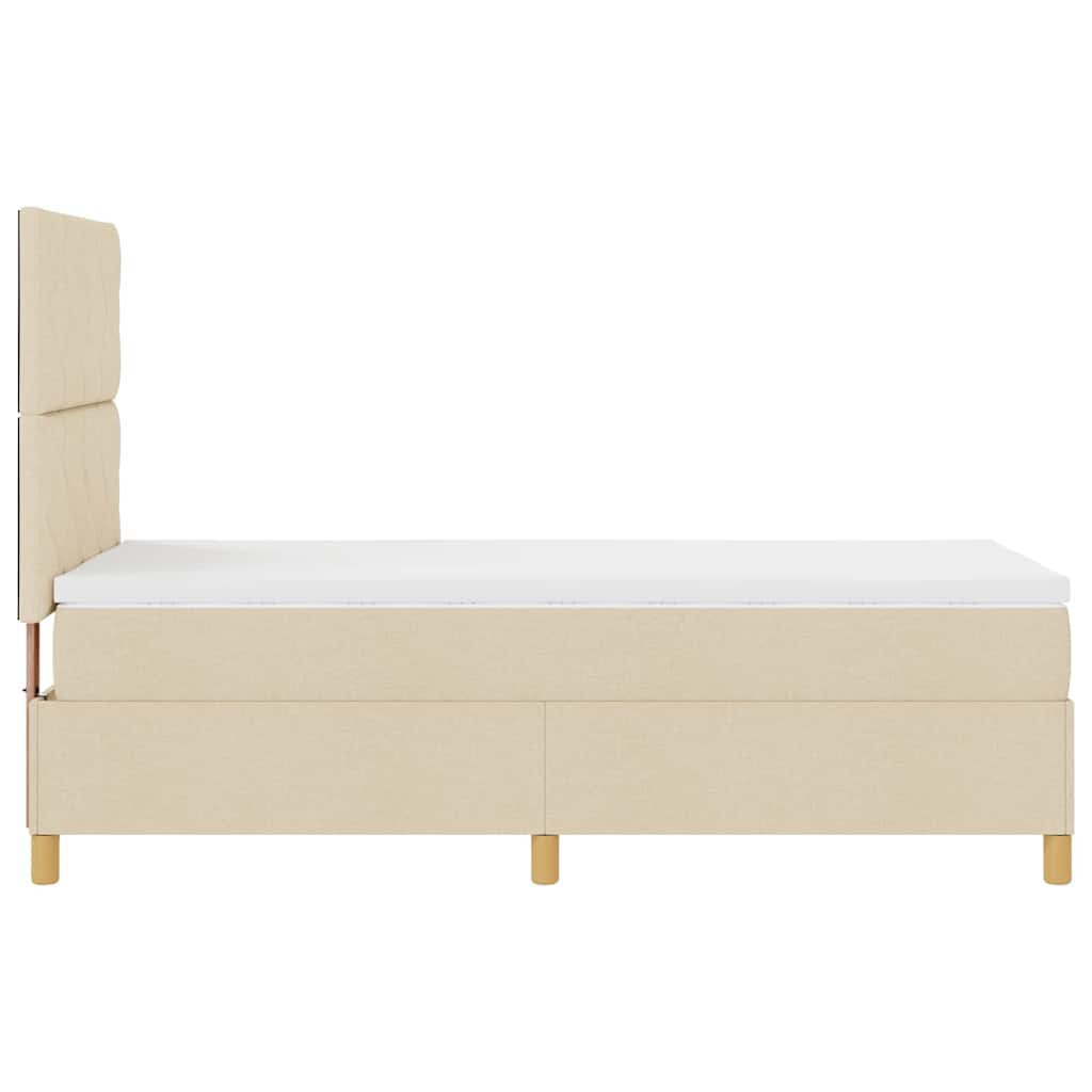 Boxspringbett mit Matratze Creme 100 x 200 cm Stoff