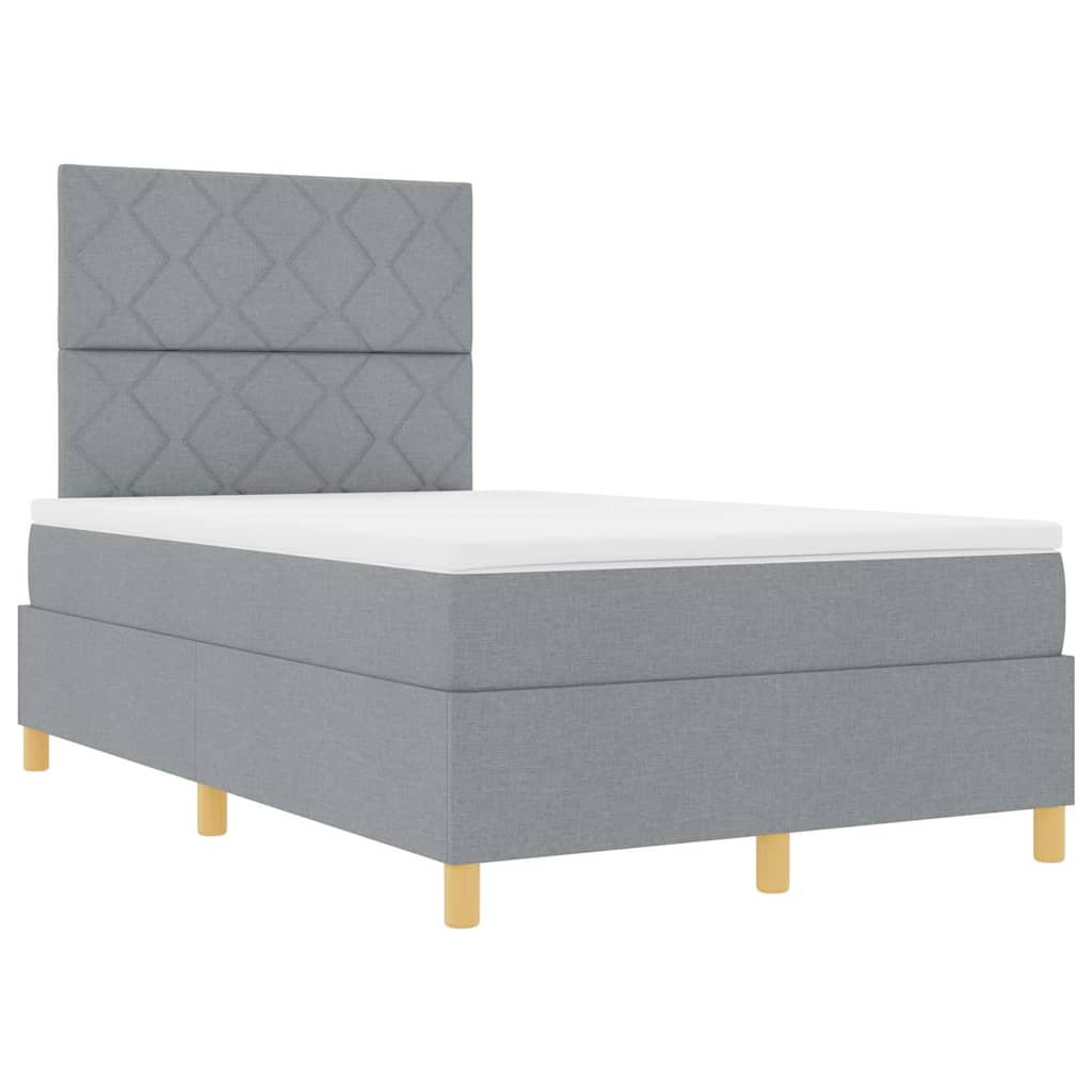 Boxspringbett mit Matratze Hellgrau 120 x 190 cm Stoff
